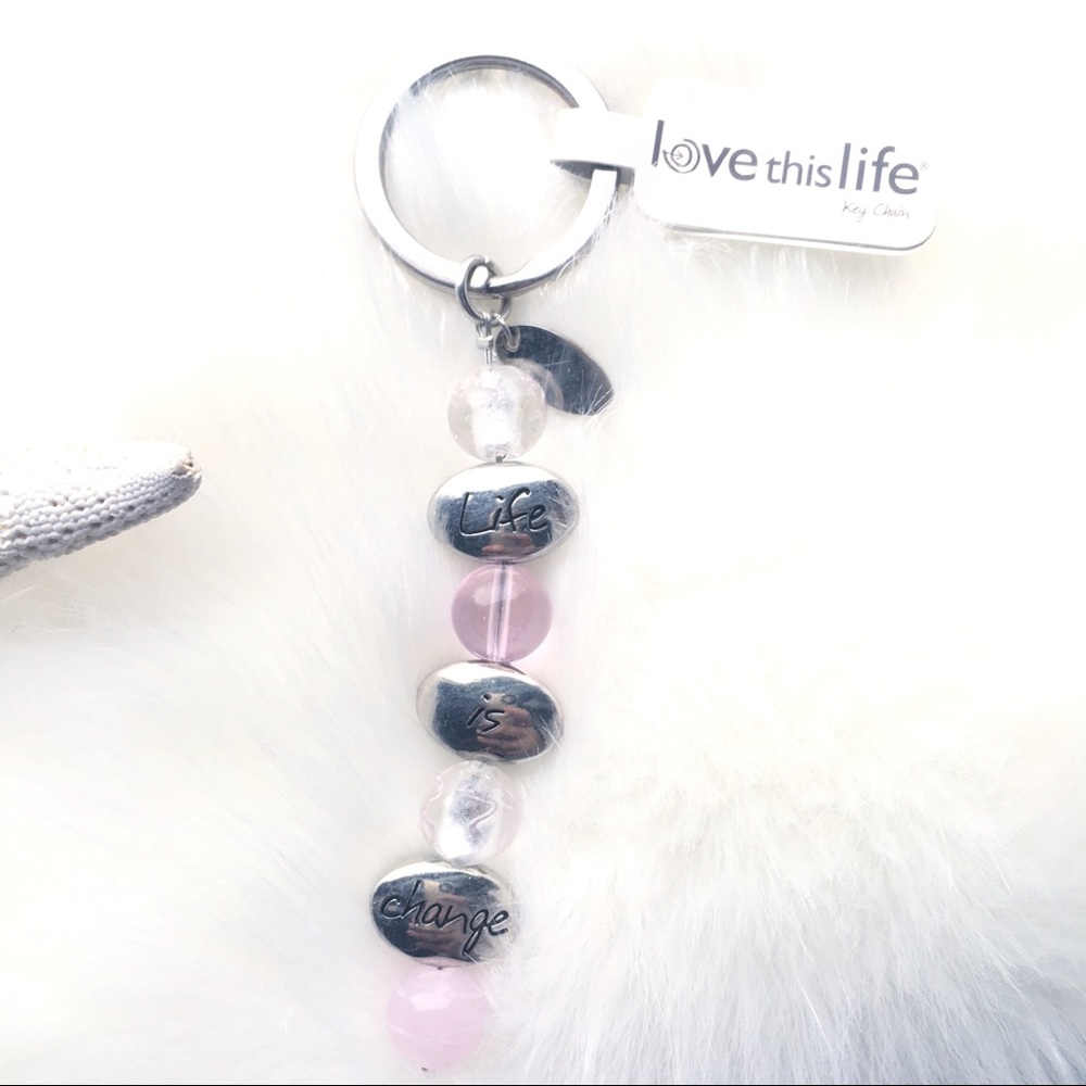 Love This Life • Life is Change Beaded Key Chain